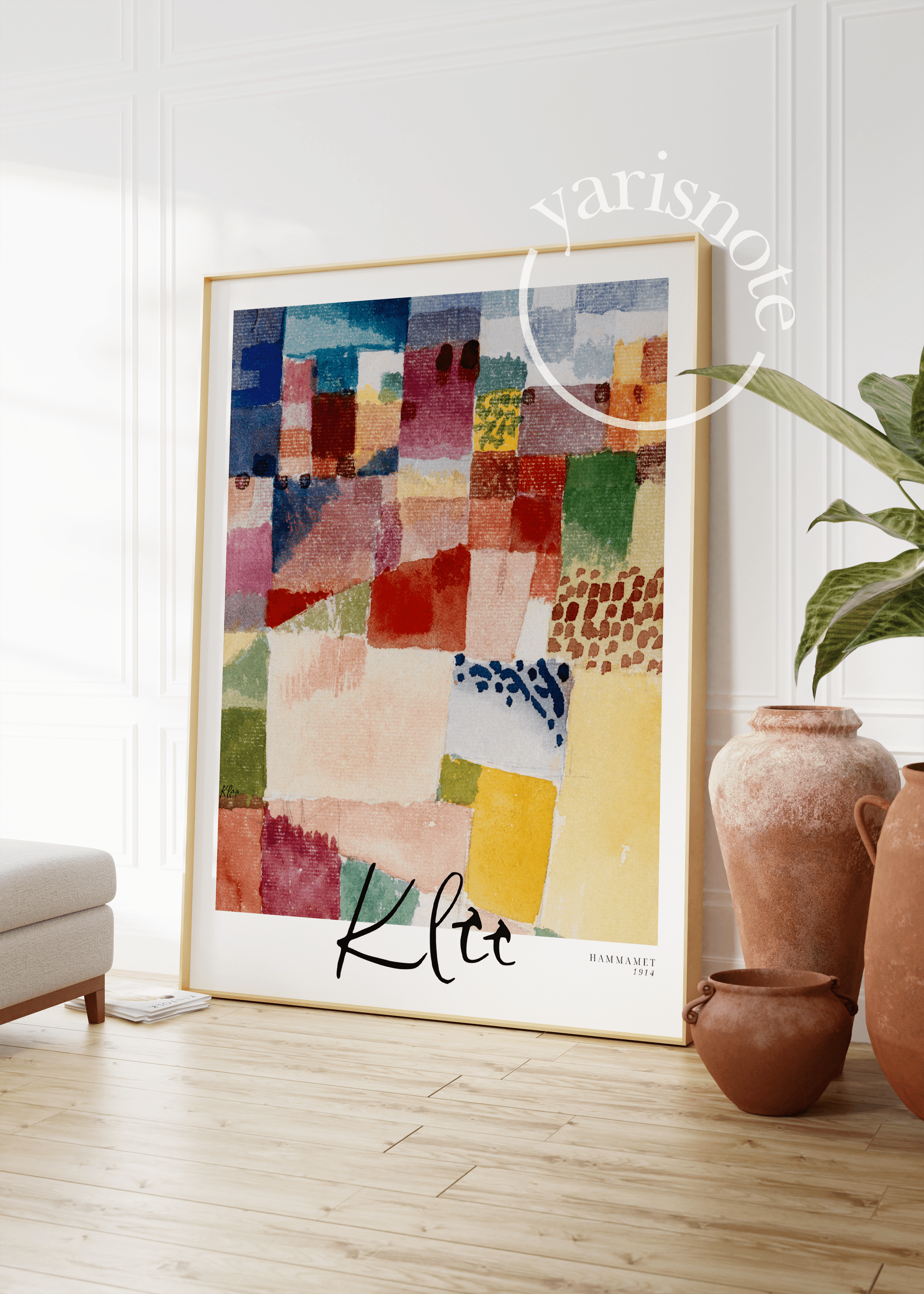 Colourful abstract wall art featuring vibrant waves and blocks of color.