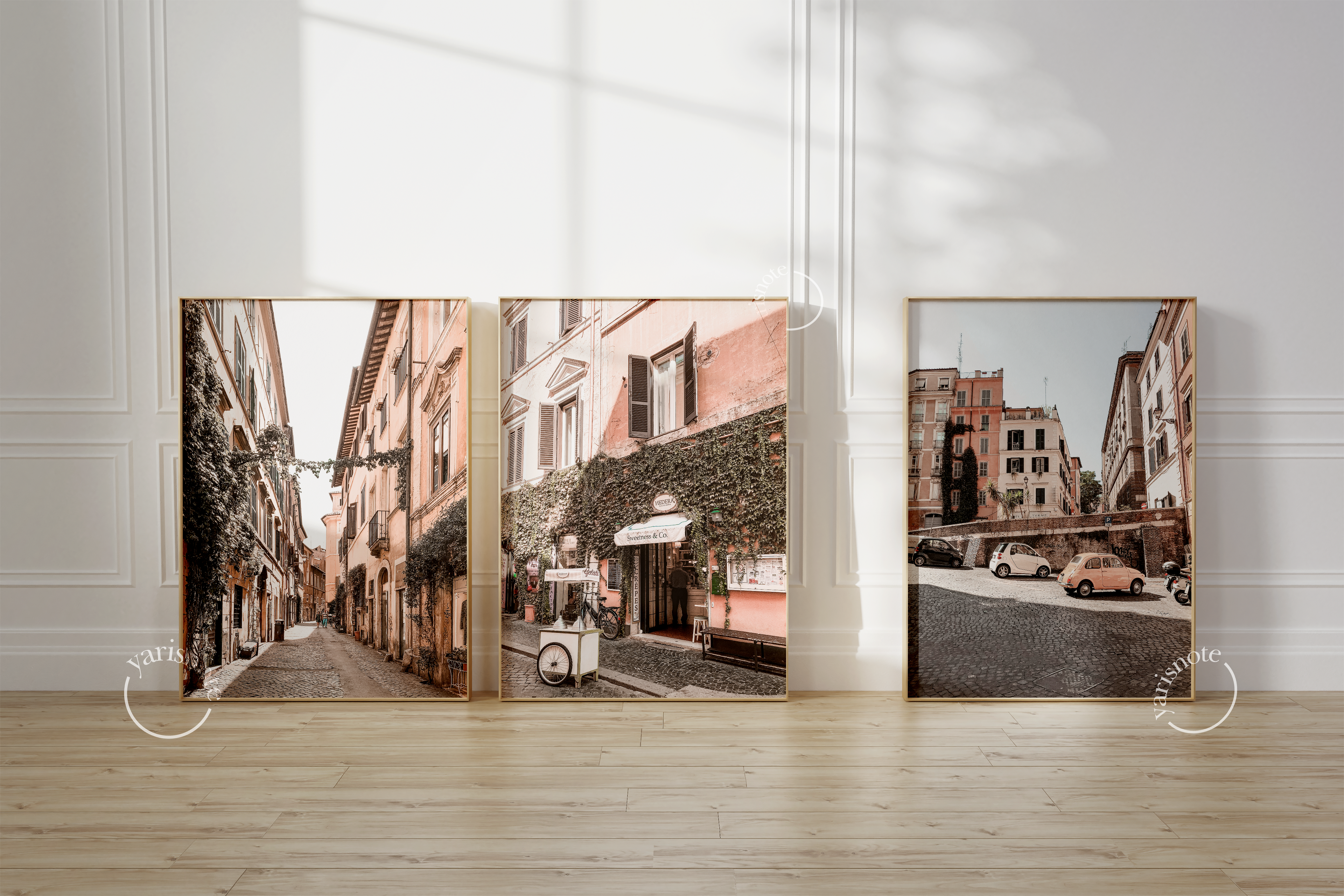 Serene Roma Street Collection showcasing picturesque Italian architecture and urban landscapes.
