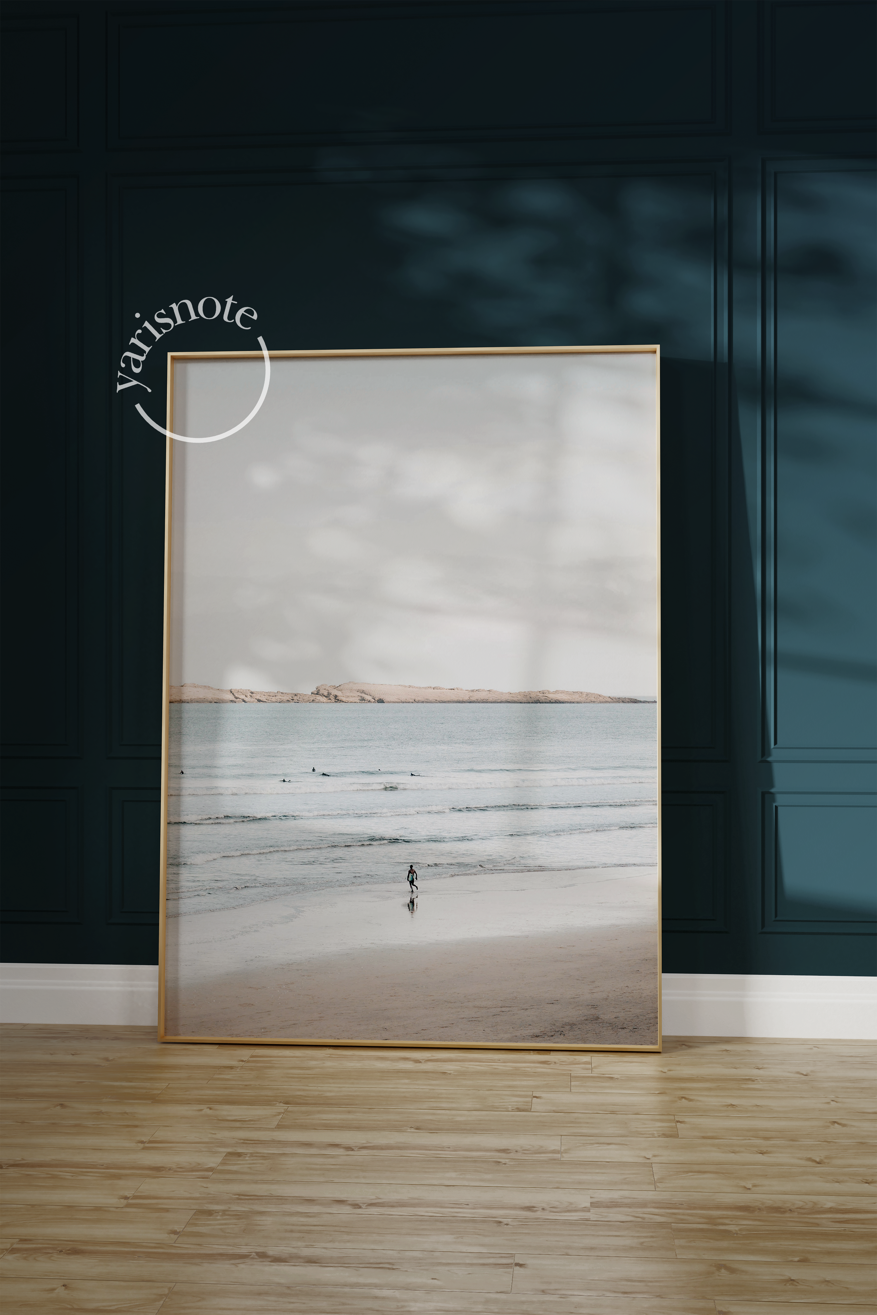 Tranquil beach-themed art set featuring coastal prints for serene interior styling.