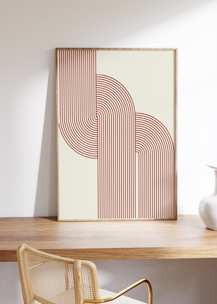 Serene abstract trio of artworks in earthy tones featuring modern designs.