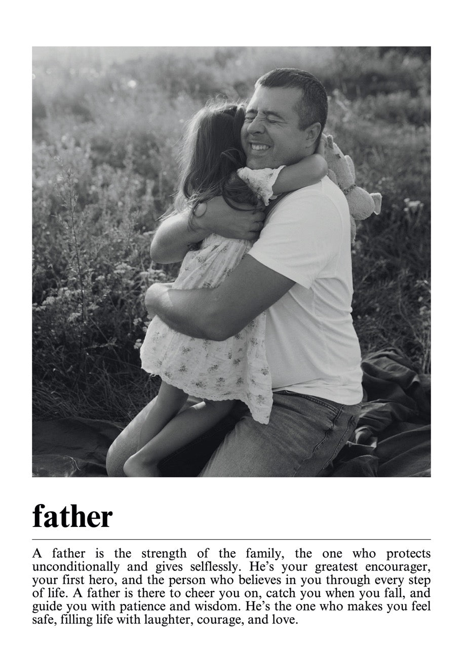 Custom wall art celebrating fatherhood with a heartfelt message.