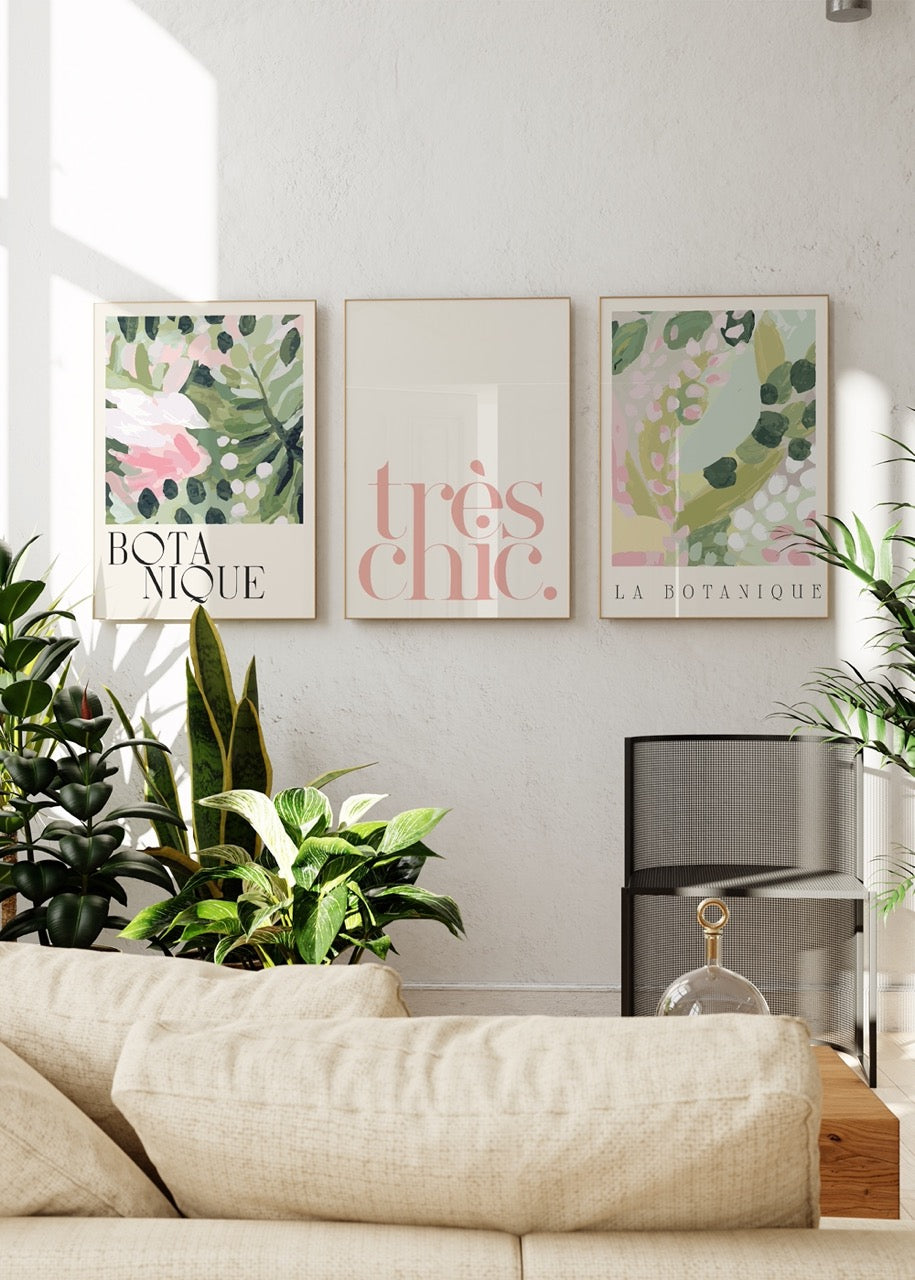 Chic Botanicals Art Set featuring modern floral prints.