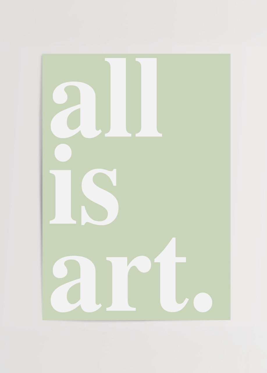 Minimal typography print saying &