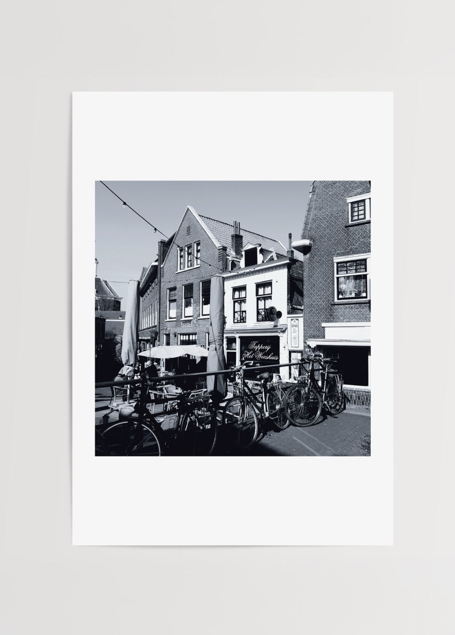 A stunning black and white photographic print of Amsterdam&