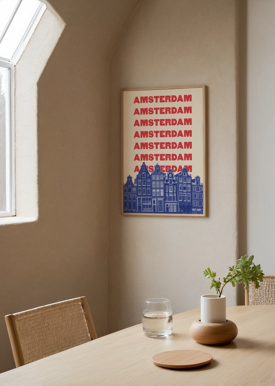 Urban pop art poster featuring Amsterdam&