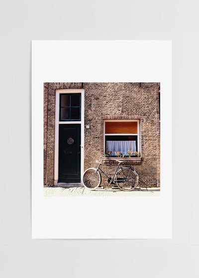Brussels Bicycle and Door Photograph Poster Print