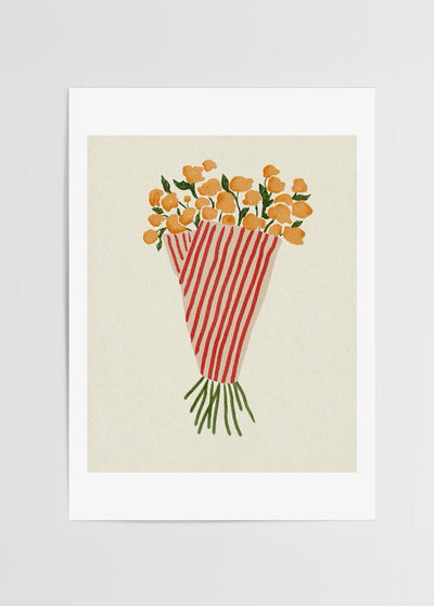 Striped Bouquet Poster Print