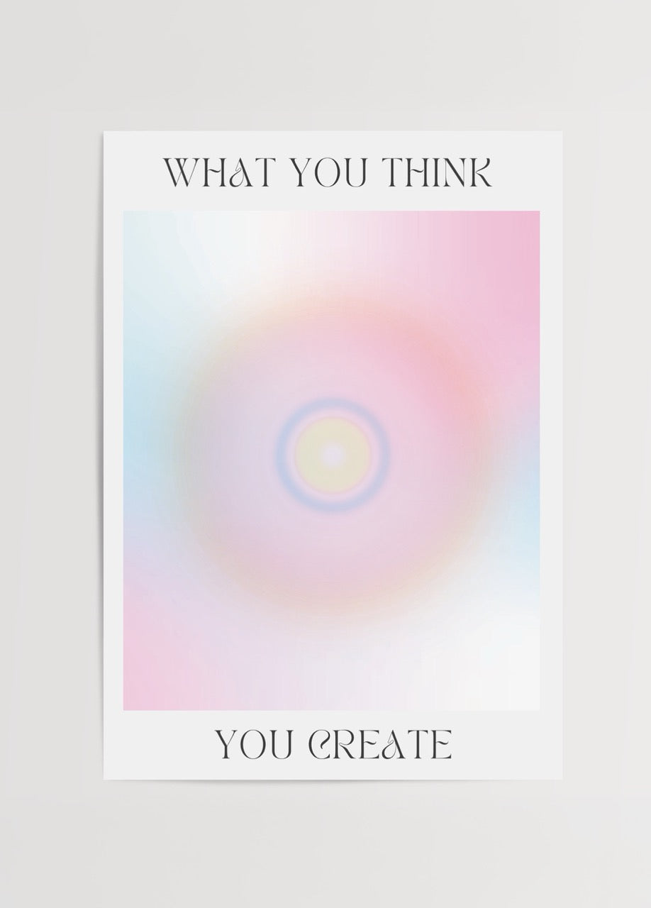 Abstract design featuring soft pastel colours with inspirational text for wall art.