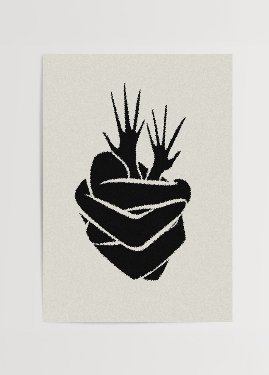 Embrace Heart Poster Baskı featuring an abstract heart design.