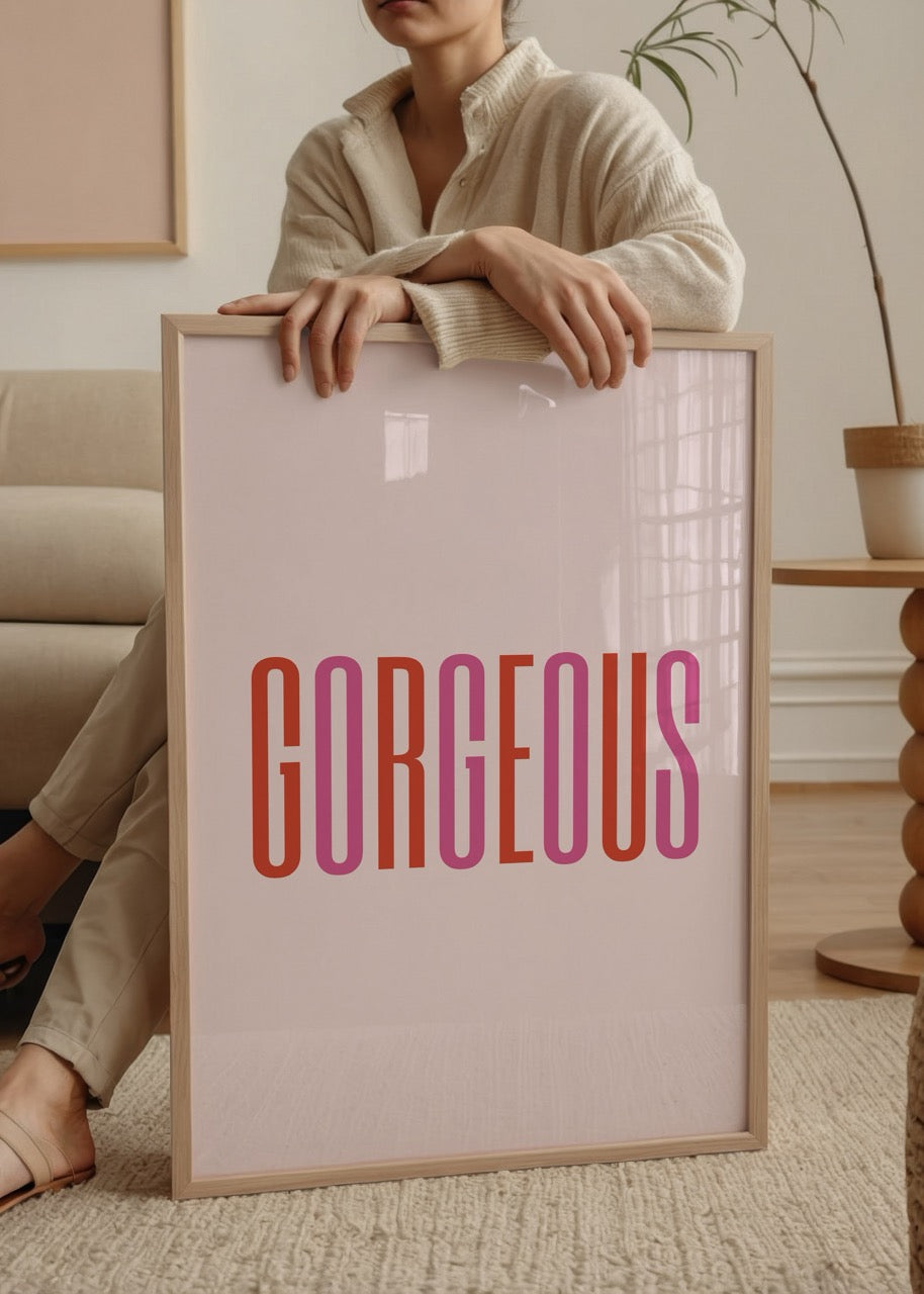 Bold typography artwork featuring the word &