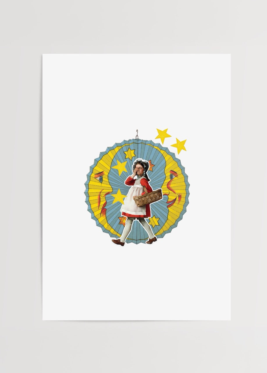 Whimsical Heidi Poster Print featuring a playful design and vibrant colours.
