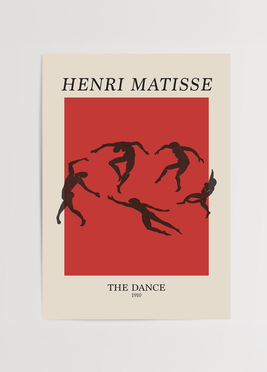 Dynamic dance silhouettes against a bold red background.