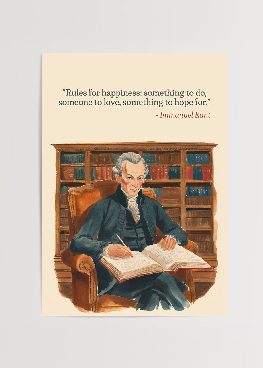 Artistic poster featuring a quote by Immanuel Kant, ideal for wall decor.