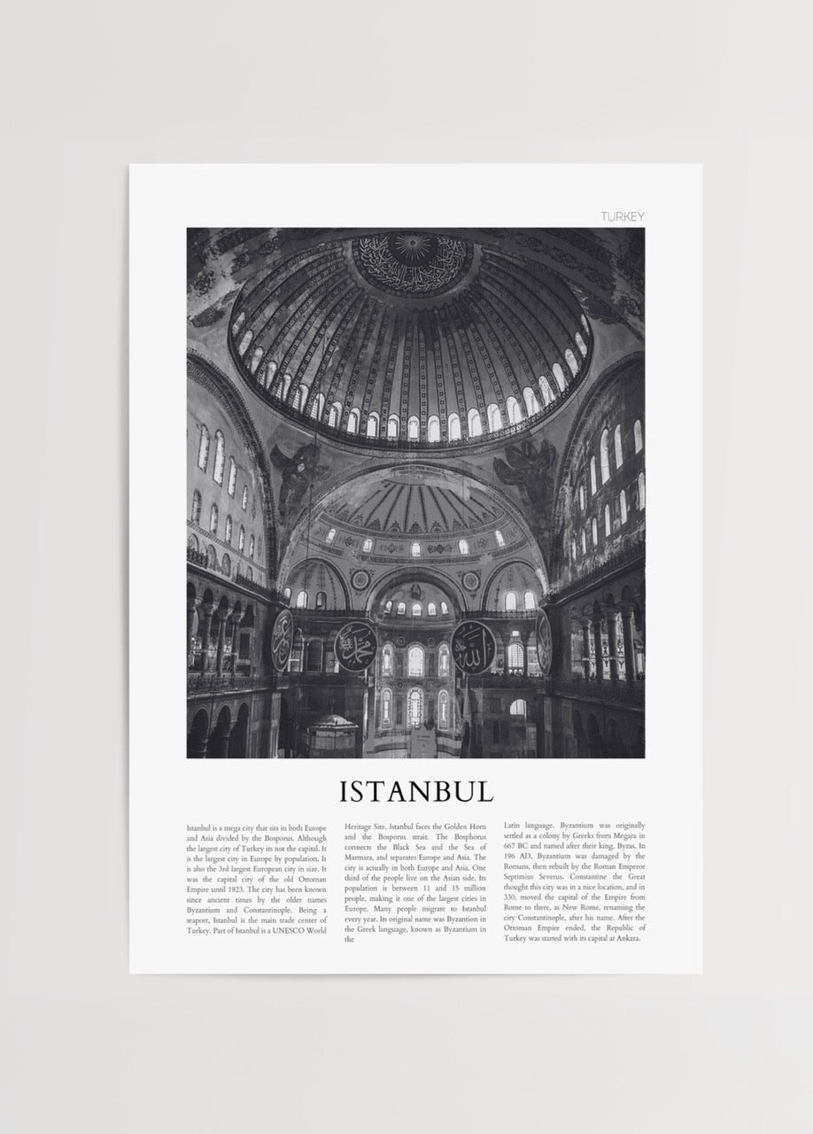 Black and white poster of Istanbul&