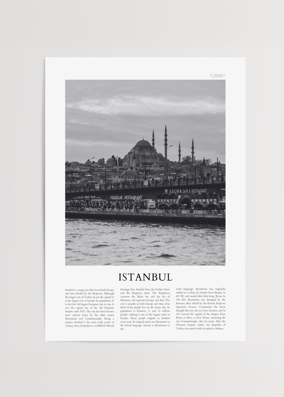Monochrome poster of Istanbul&