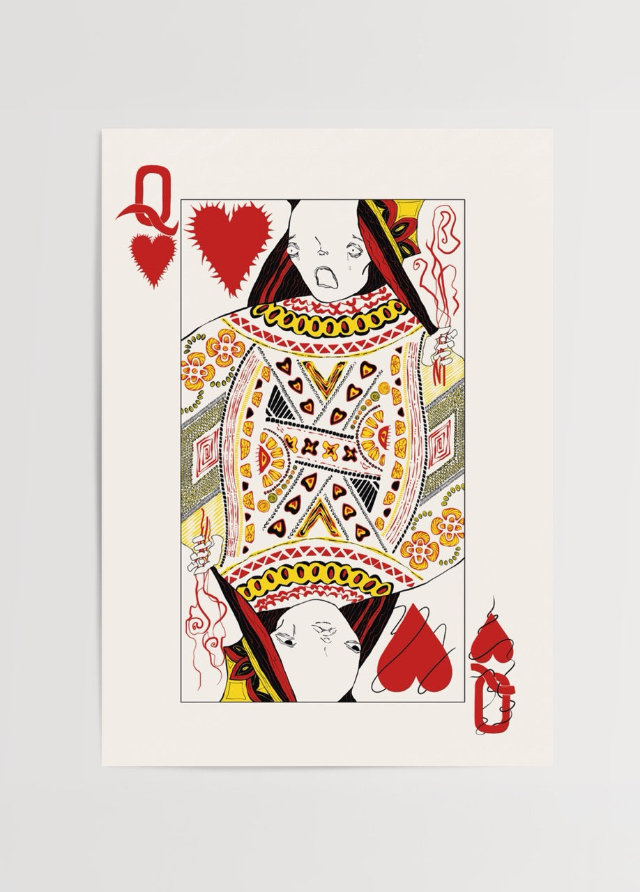 Vibrant Cup Girl poster print featuring whimsical designs and bold colours.