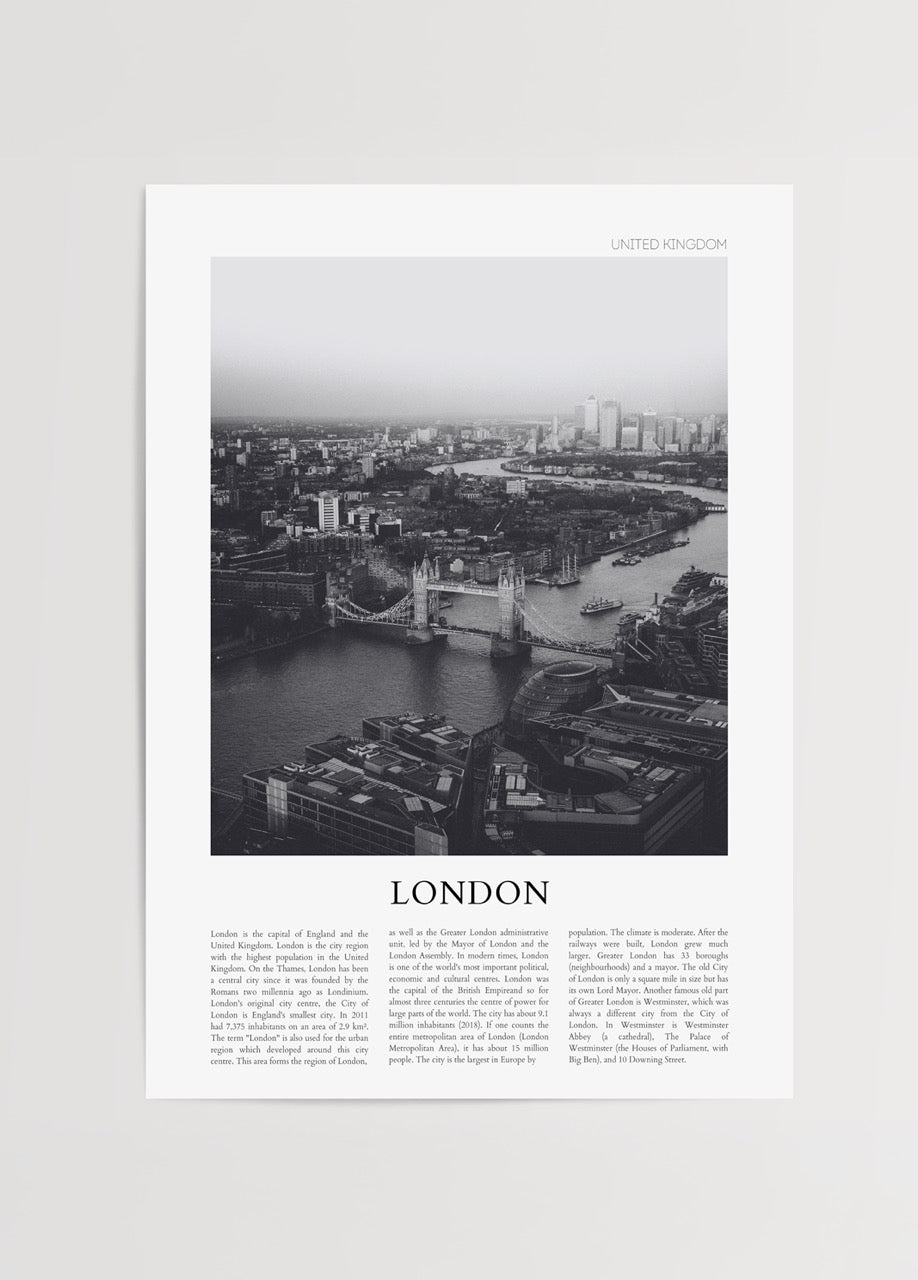 Monochrome print of London&
