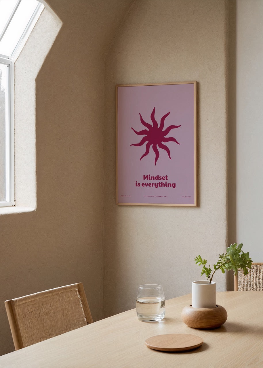 Bold poster featuring sunburst design with the text &