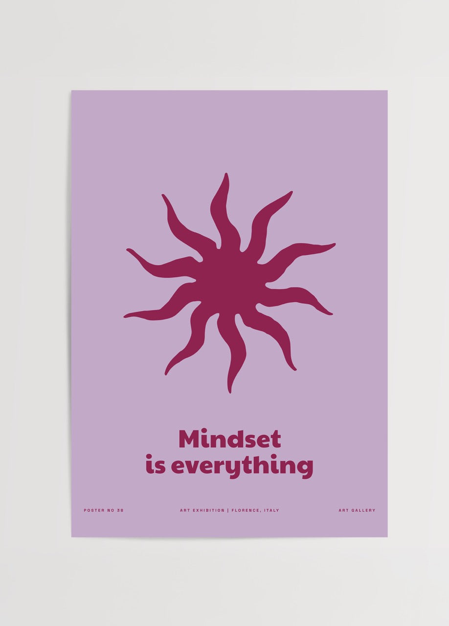 Bold poster featuring sunburst design with the text &
