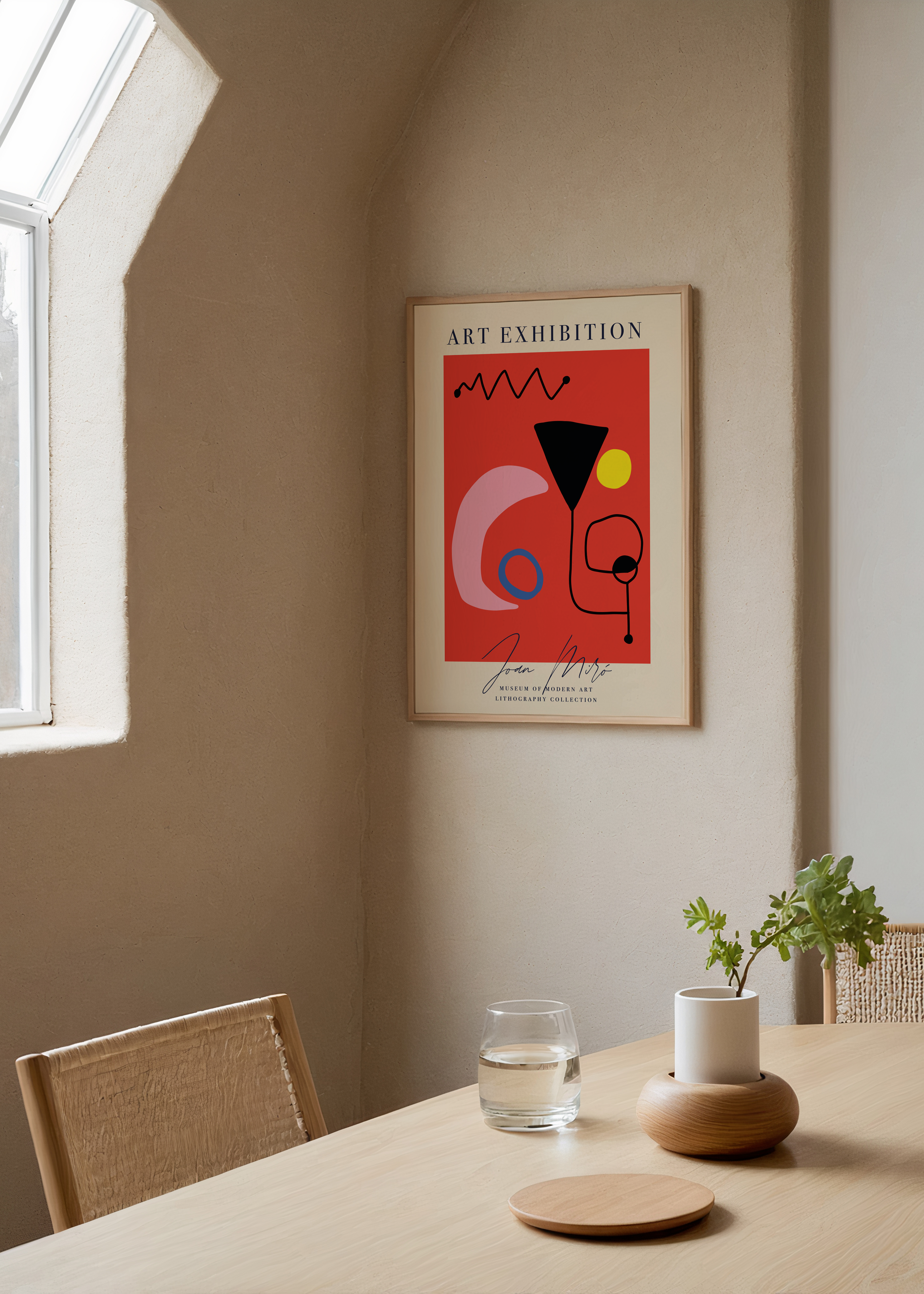 Bold abstract art featuring vibrant shapes and colours.