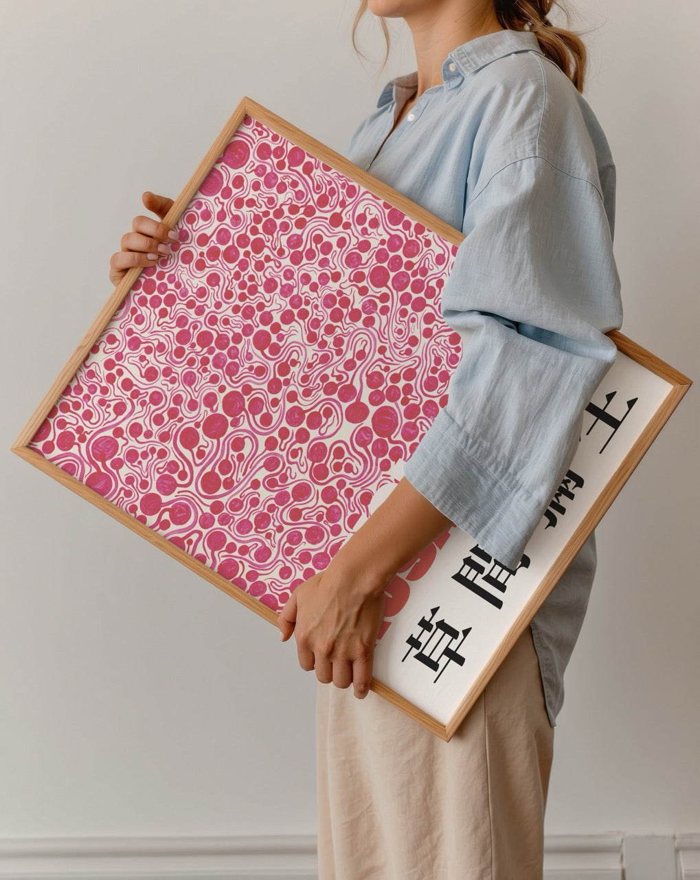 Vibrant pink abstract patterns wall art for modern interiors.