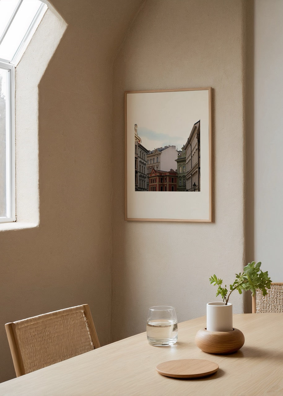 Prague Detailed Photographic Poster Print showcasing elegant buildings and architecture.