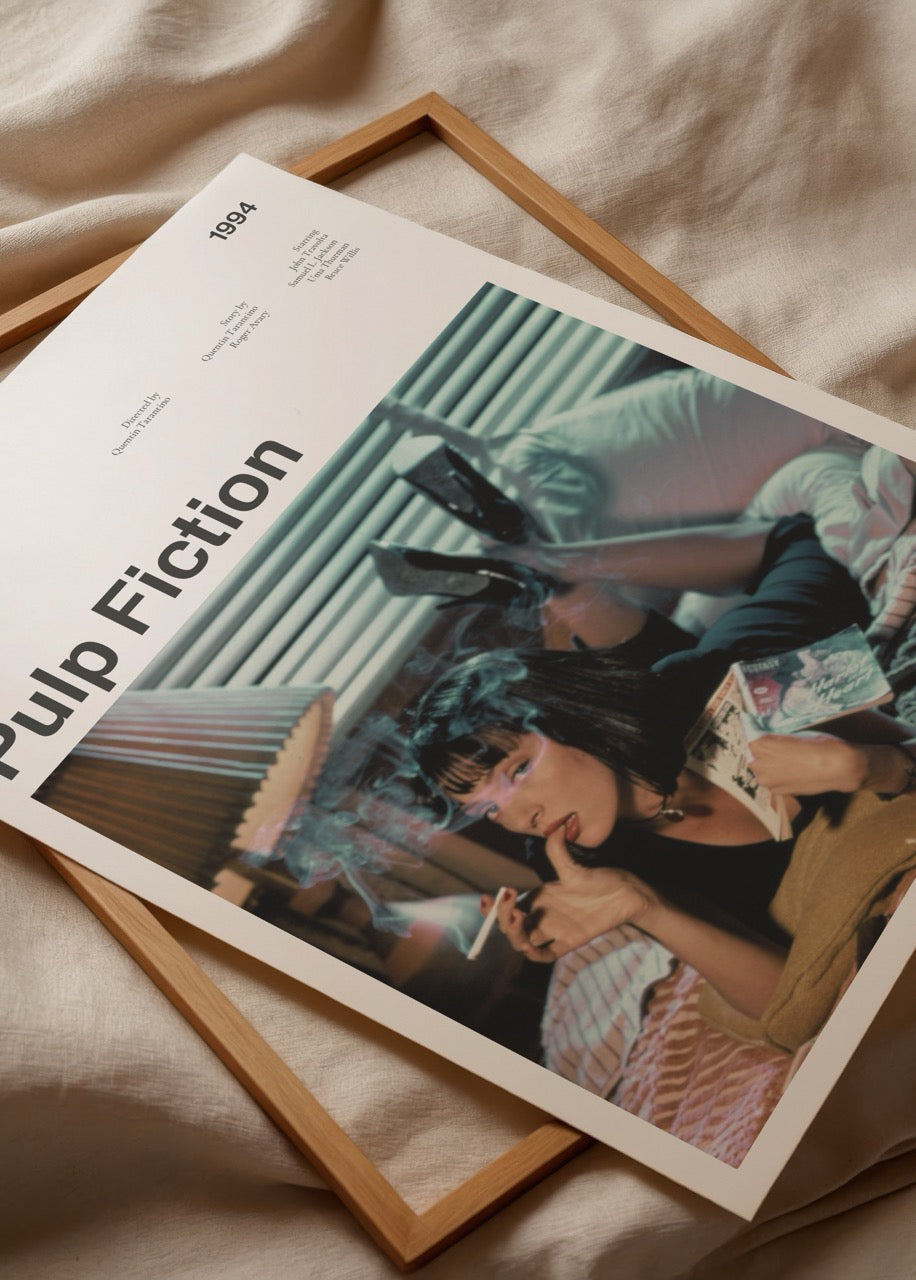 Stylish wall art featuring a cinematic scene with a woman, enhancing modern decor.
