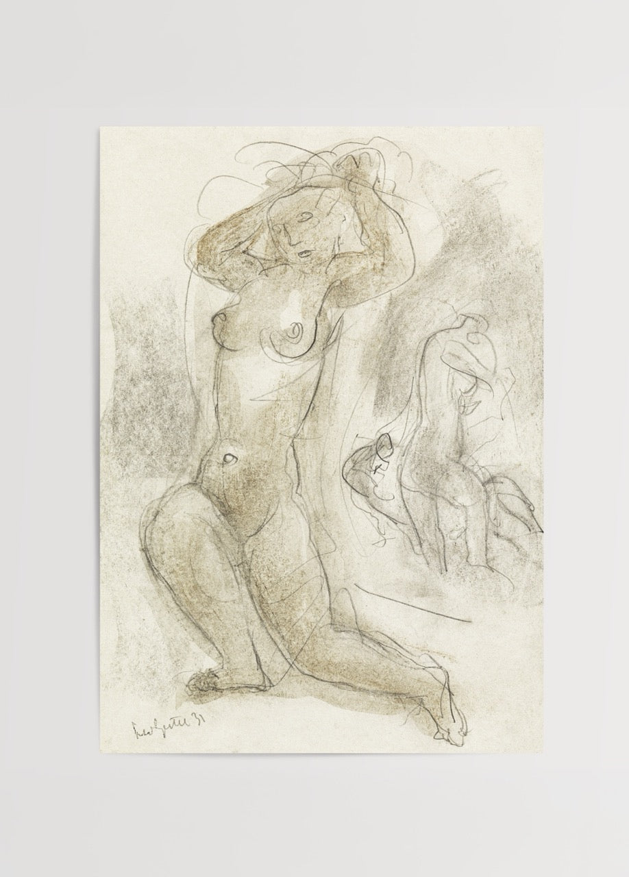 Reverie in Motion artwork depicting graceful human forms in motion.