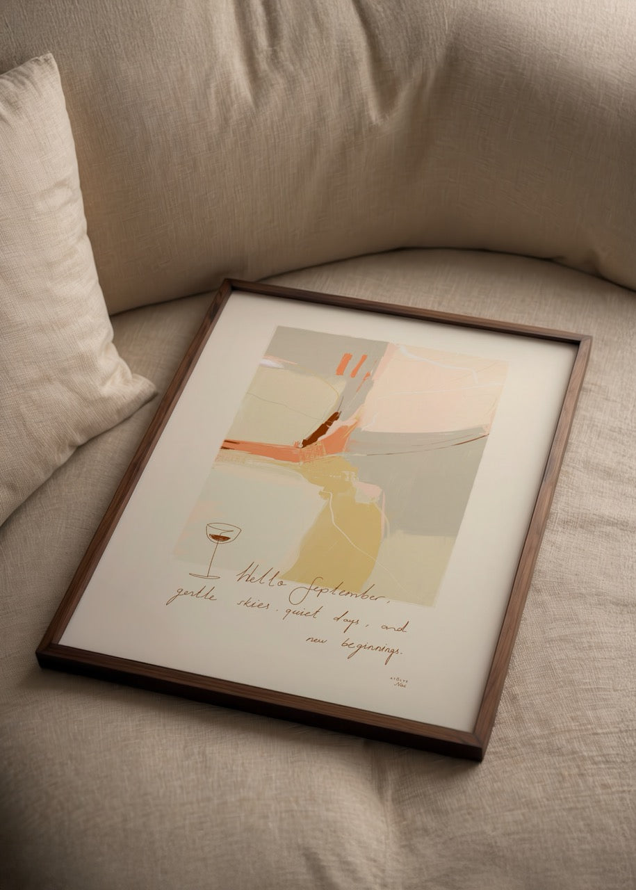 September poster print featuring muted tones and a calming design.