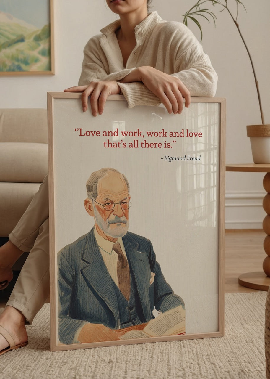 Illustration of a man with glasses and a beard, featuring a thoughtful quote.