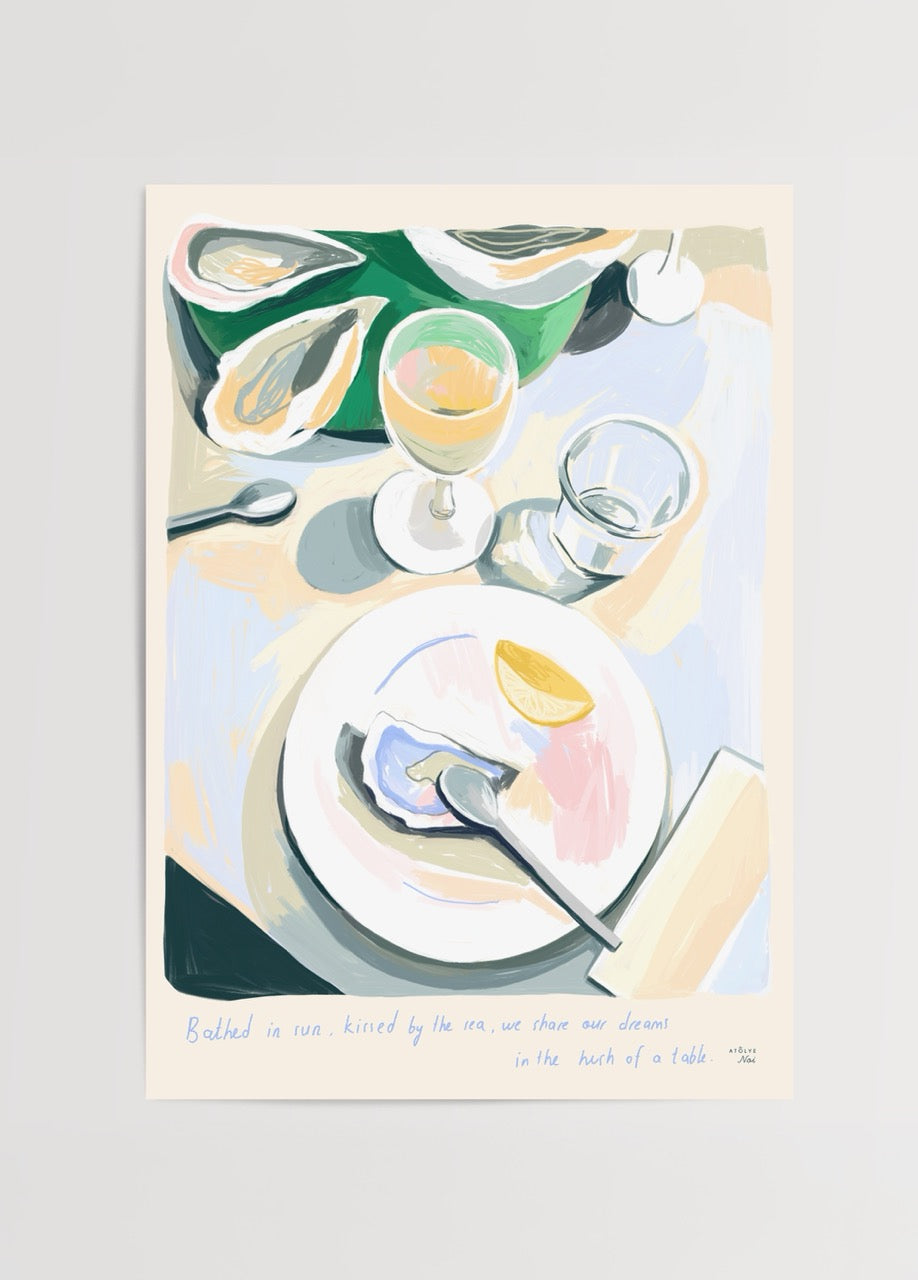 Vibrant table scene artwork showcasing a dining moment.