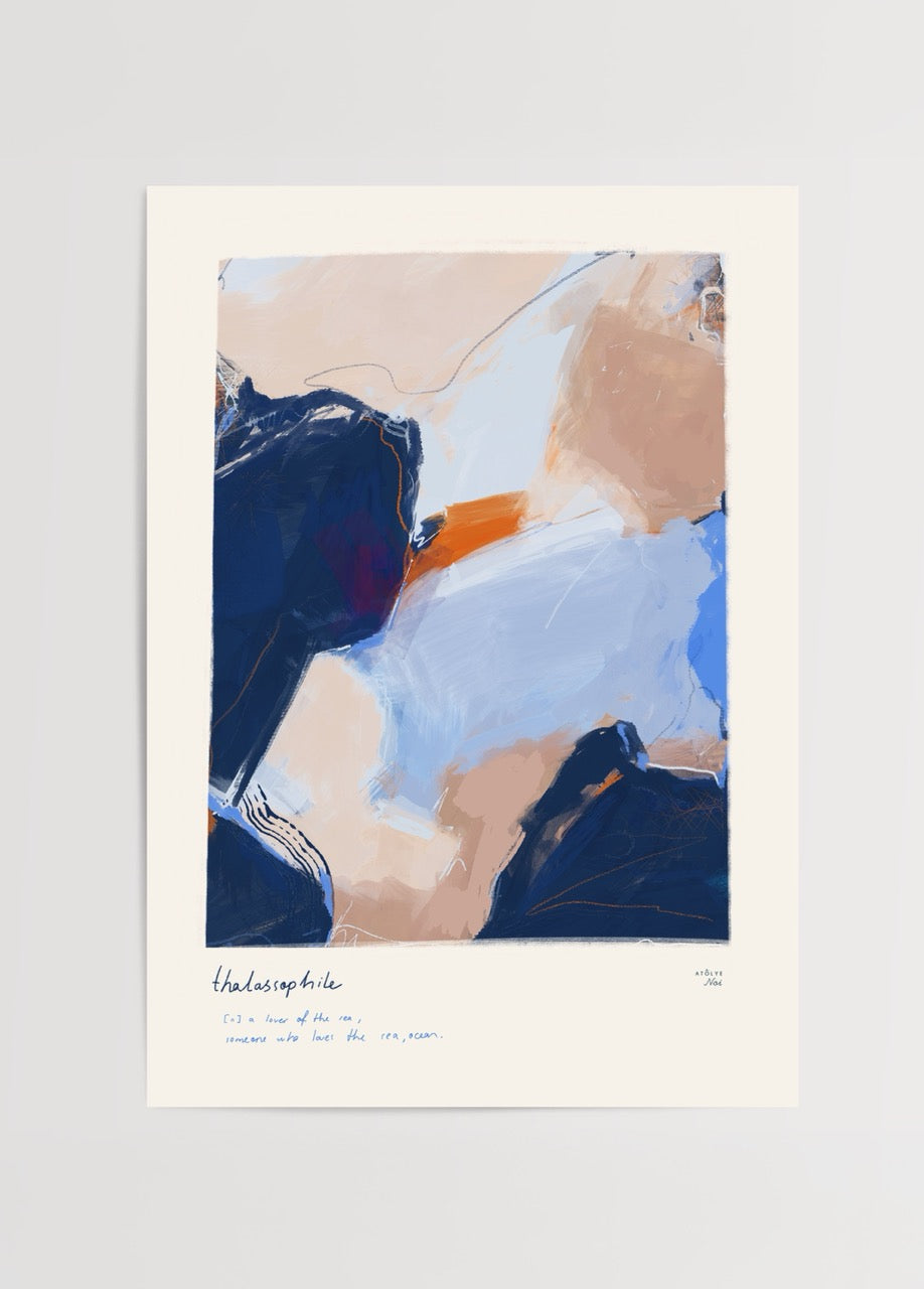 Thalassophile poster print featuring abstract ocean-inspired artwork.
