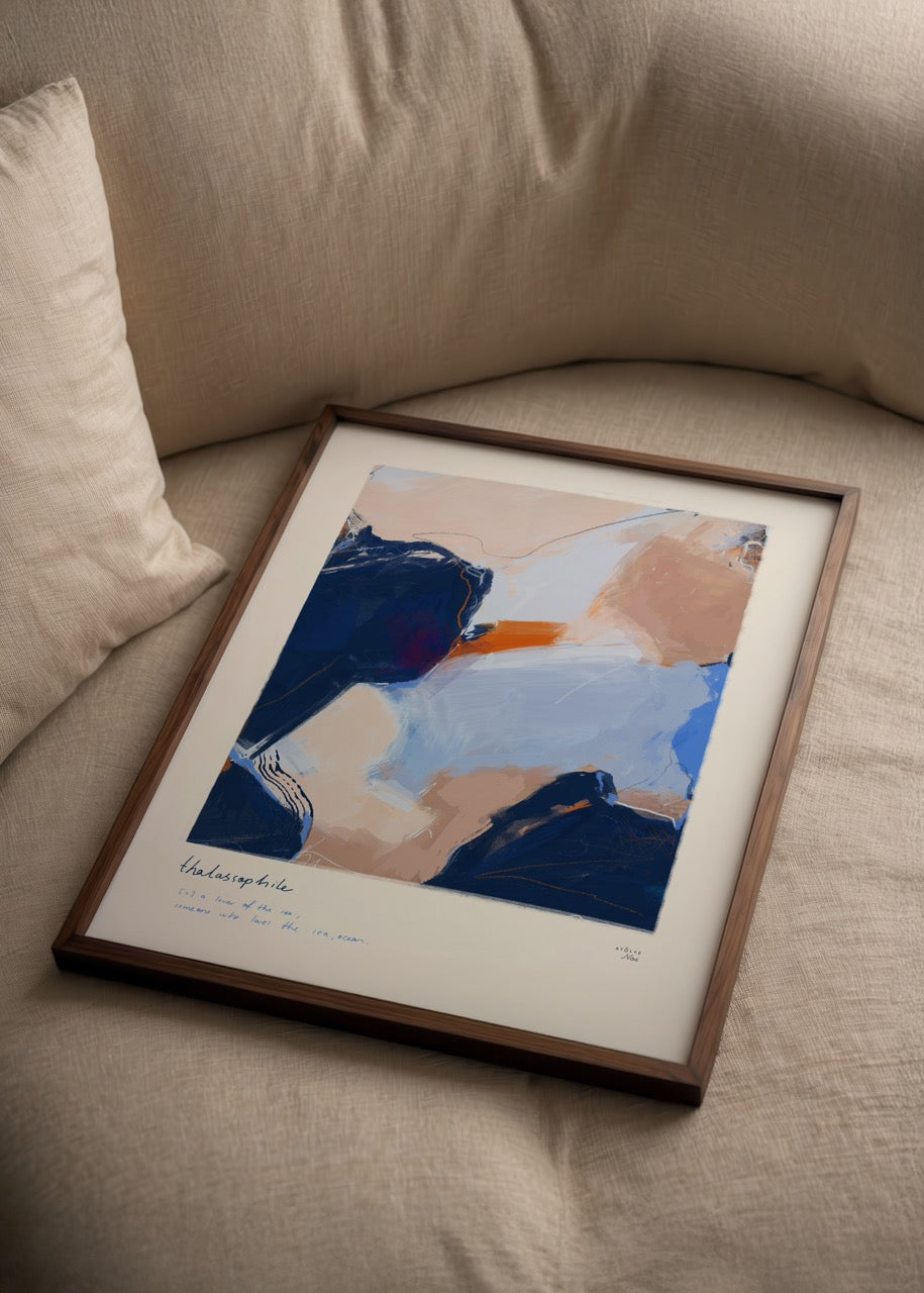 Thalassophile poster print featuring abstract ocean-inspired artwork.
