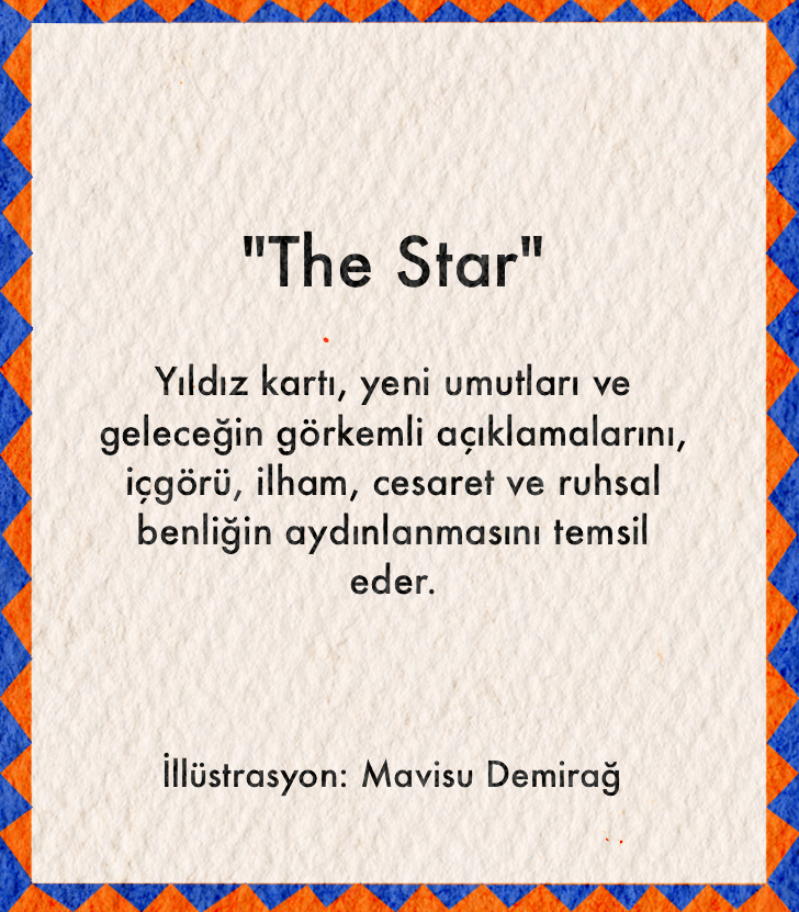A vibrant star illustration set against a blue background, framed by geometric patterns.