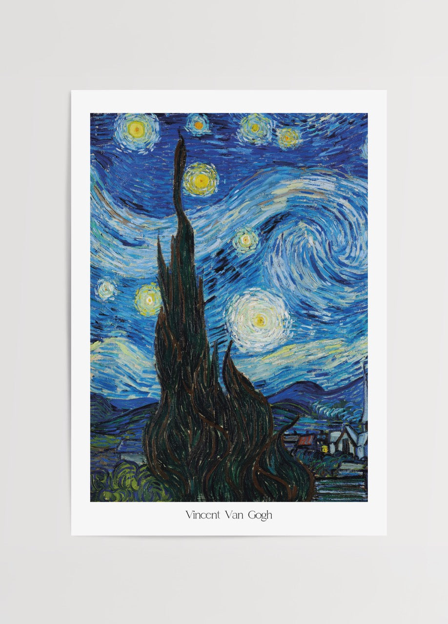 Celestial Whirls wall art featuring a vibrant night sky with swirling stars.