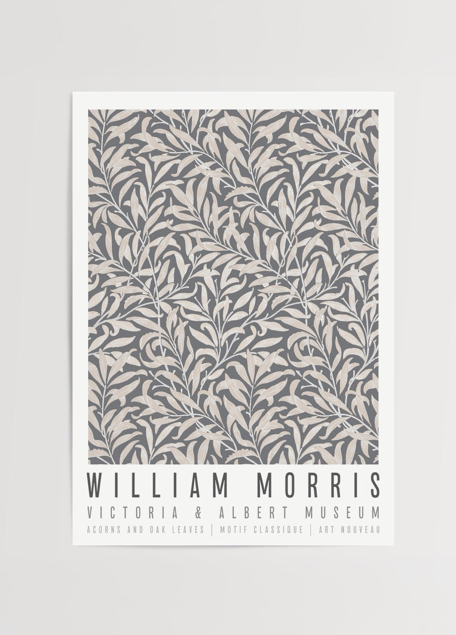 William Morris Acorns and Oak Leaves poster featuring intricate oak leaves design.