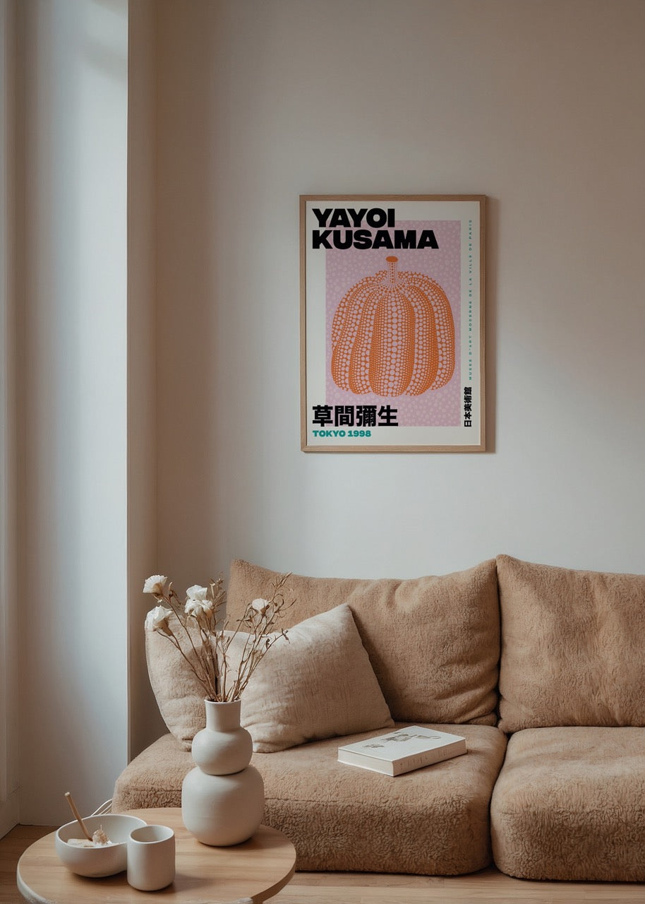 Colourful dot pattern pumpkin artwork for stylish interiors