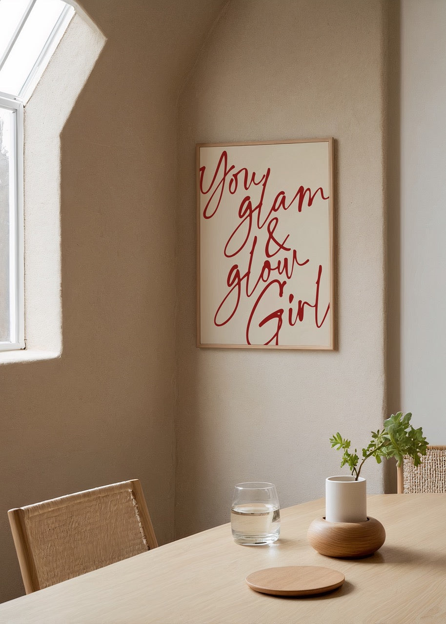Typography wall art featuring &