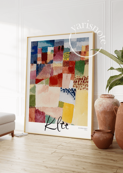 Colourful abstract wall art featuring vibrant waves and blocks of color.