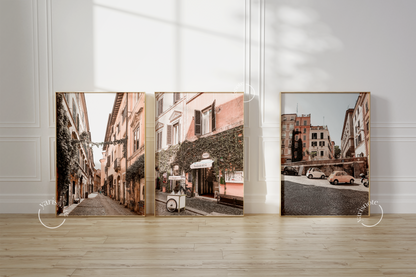 Serene Roma Street Collection showcasing picturesque Italian architecture and urban landscapes.