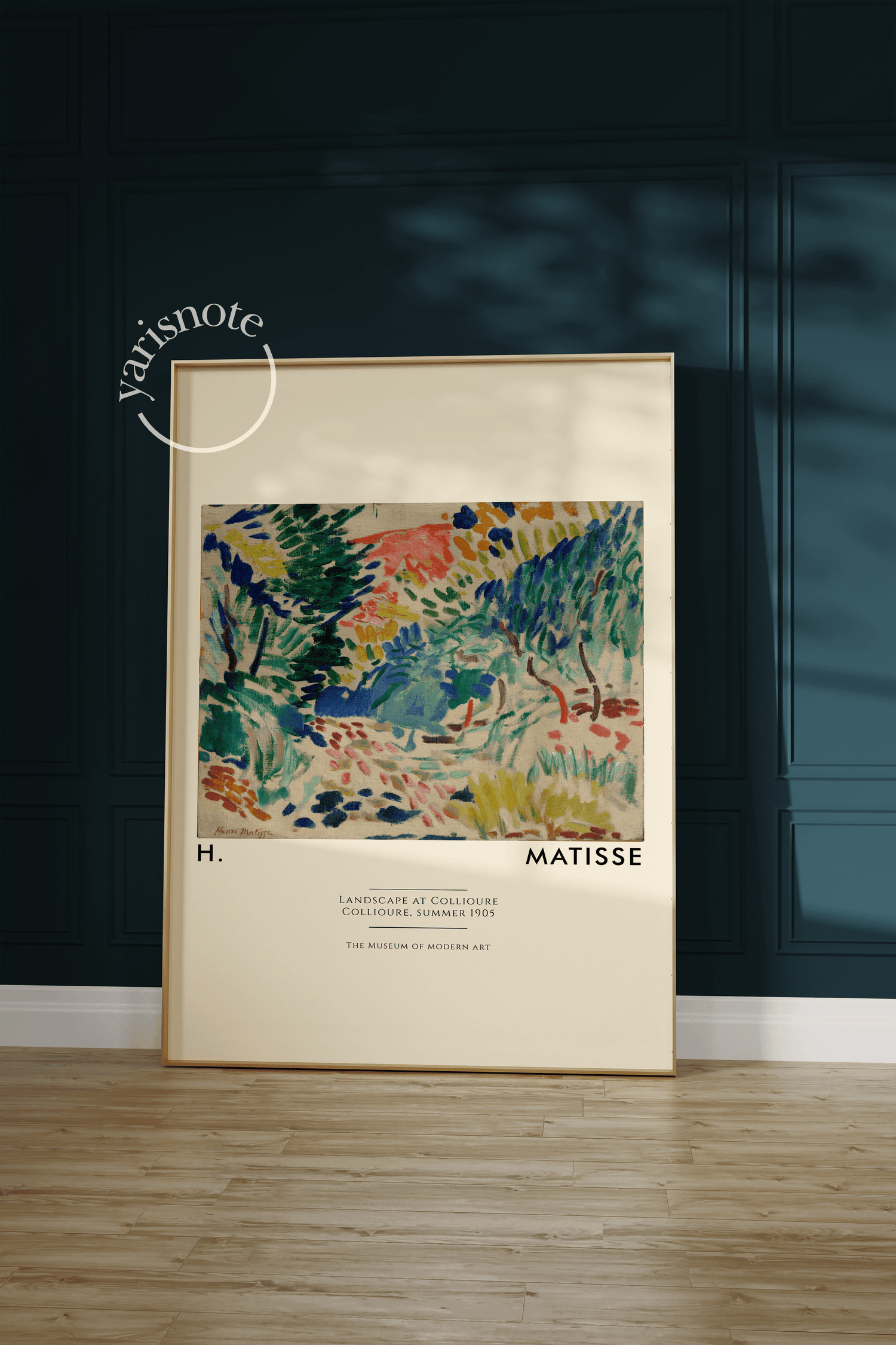 Trio of vibrant wall prints showcasing abstract art in a modern interior setting.