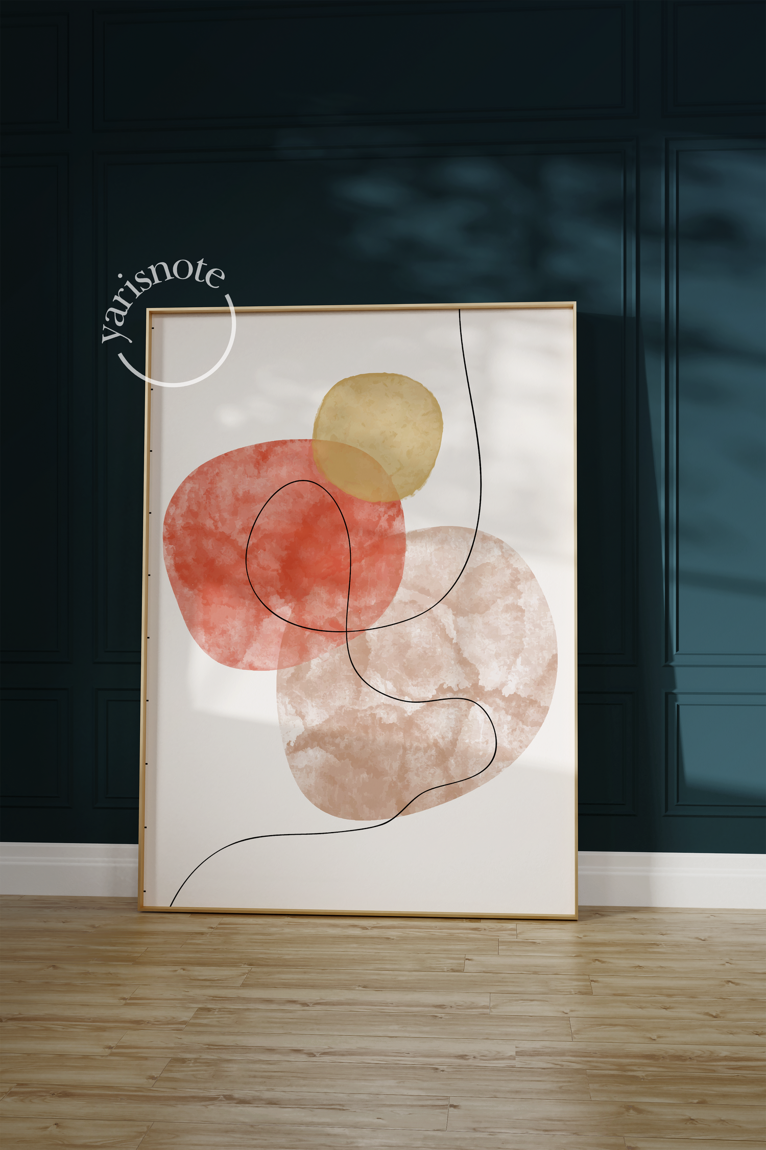 Ethereal Harmony Triptych featuring soft organic shapes in muted tones.