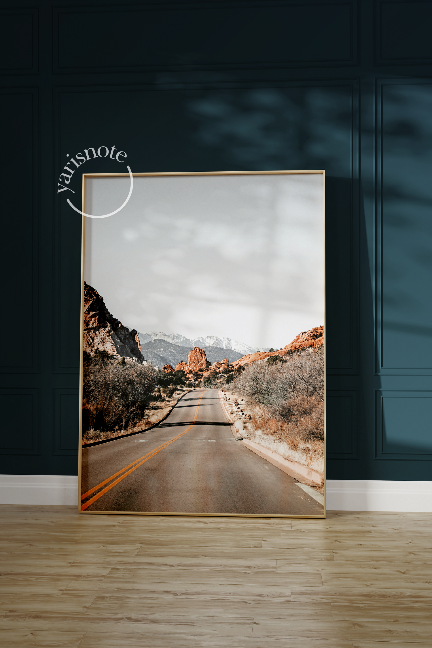 Tranquil Colorado Landscape Triptych showcasing serene mountains and a scenic road