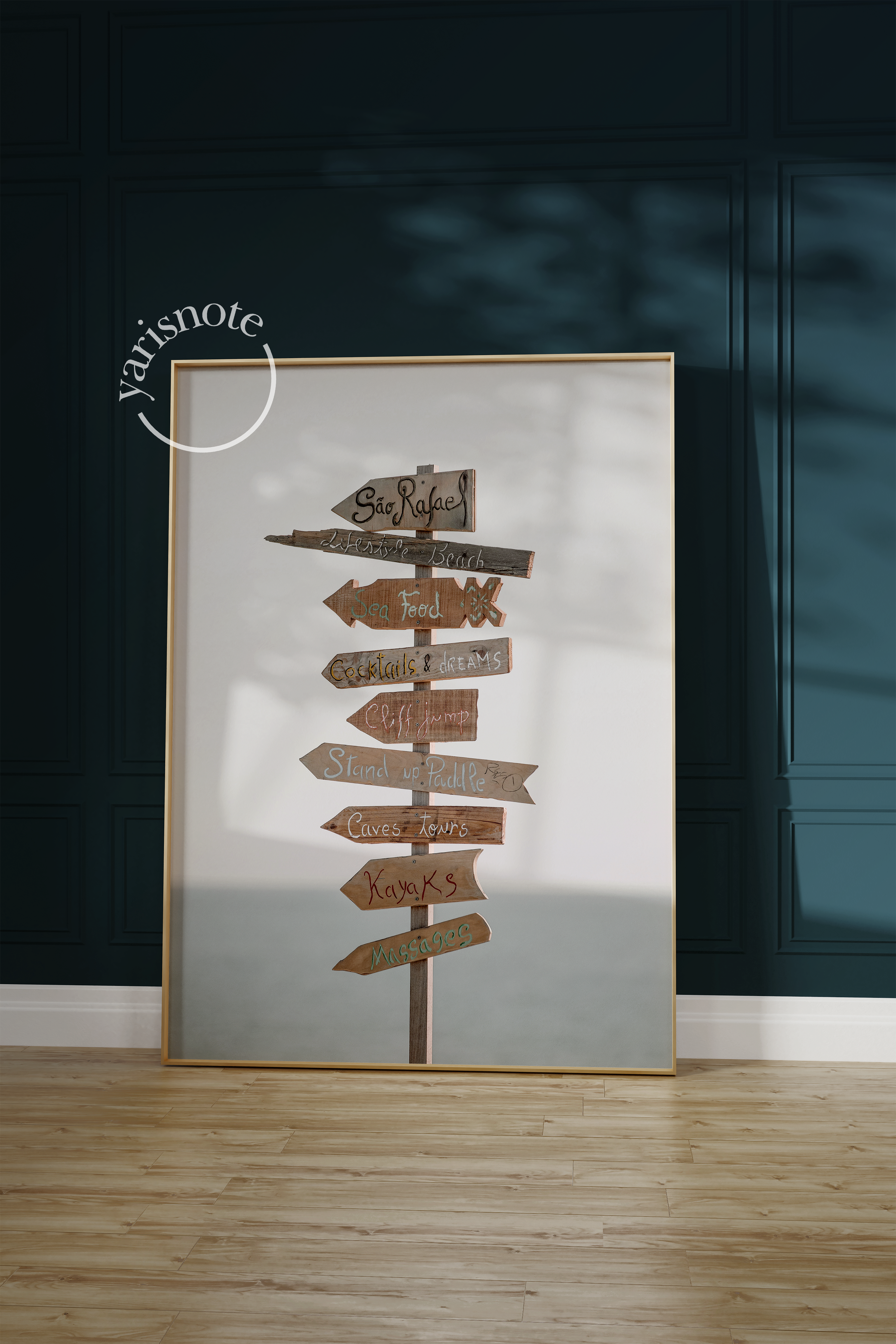 Tranquil beach-themed art set featuring coastal prints for serene interior styling.