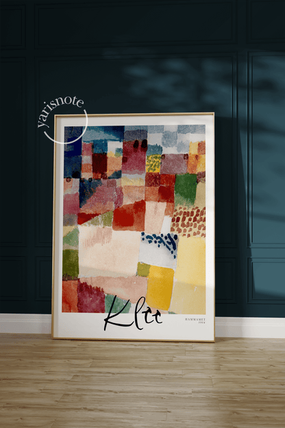 Colourful abstract wall art featuring vibrant waves and blocks of color.