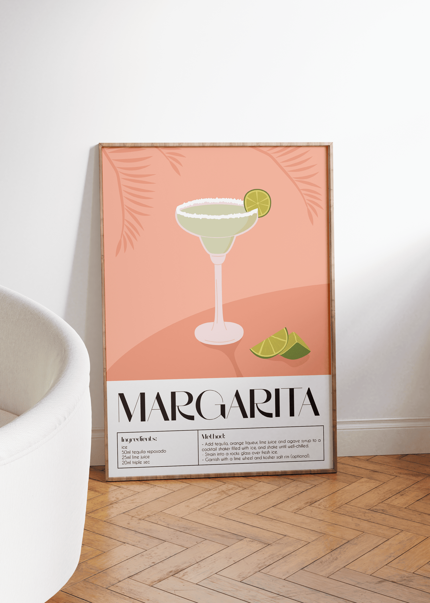 Cocktail illustration set featuring Gin &amp; Tonic, Negroni, and Margarita in stylish designs.