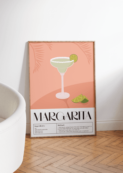 Cocktail illustration set featuring Gin &amp; Tonic, Negroni, and Margarita in stylish designs.
