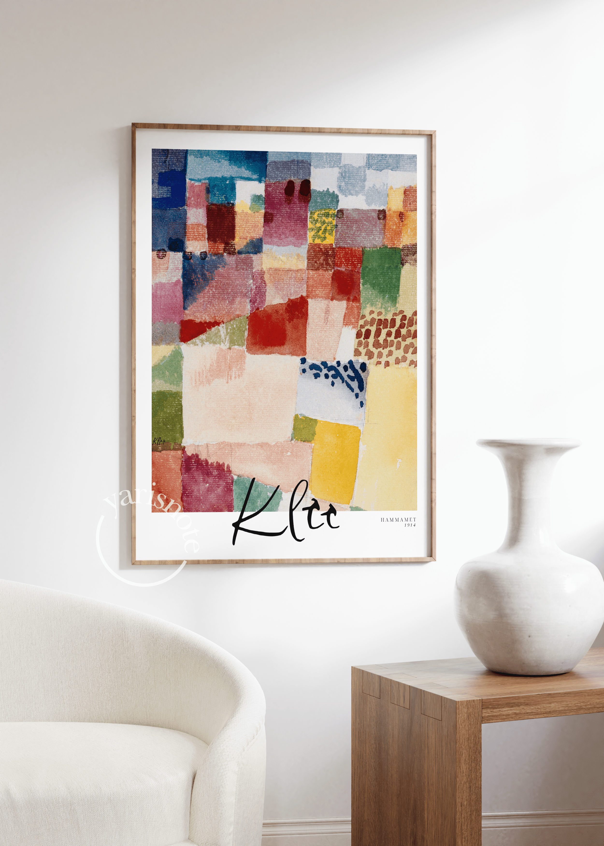 Colourful abstract wall art featuring vibrant waves and blocks of color.