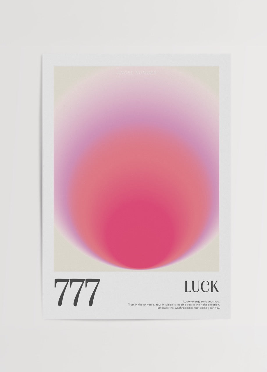 Cosmic Luck wall art featuring soft pink gradient design for a serene atmosphere.