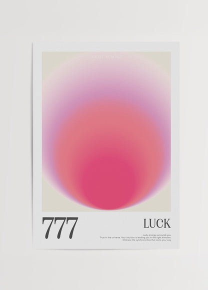 Cosmic Luck wall art featuring soft pink gradient design for a serene atmosphere.